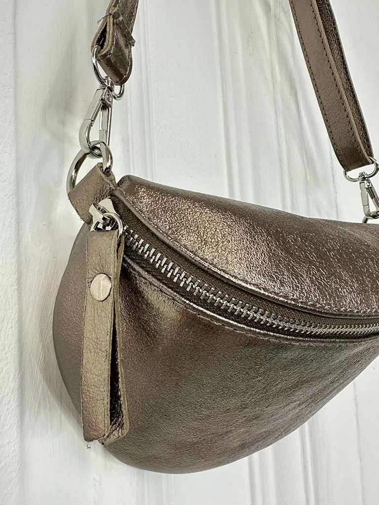 Leather Bumbag - Pewter