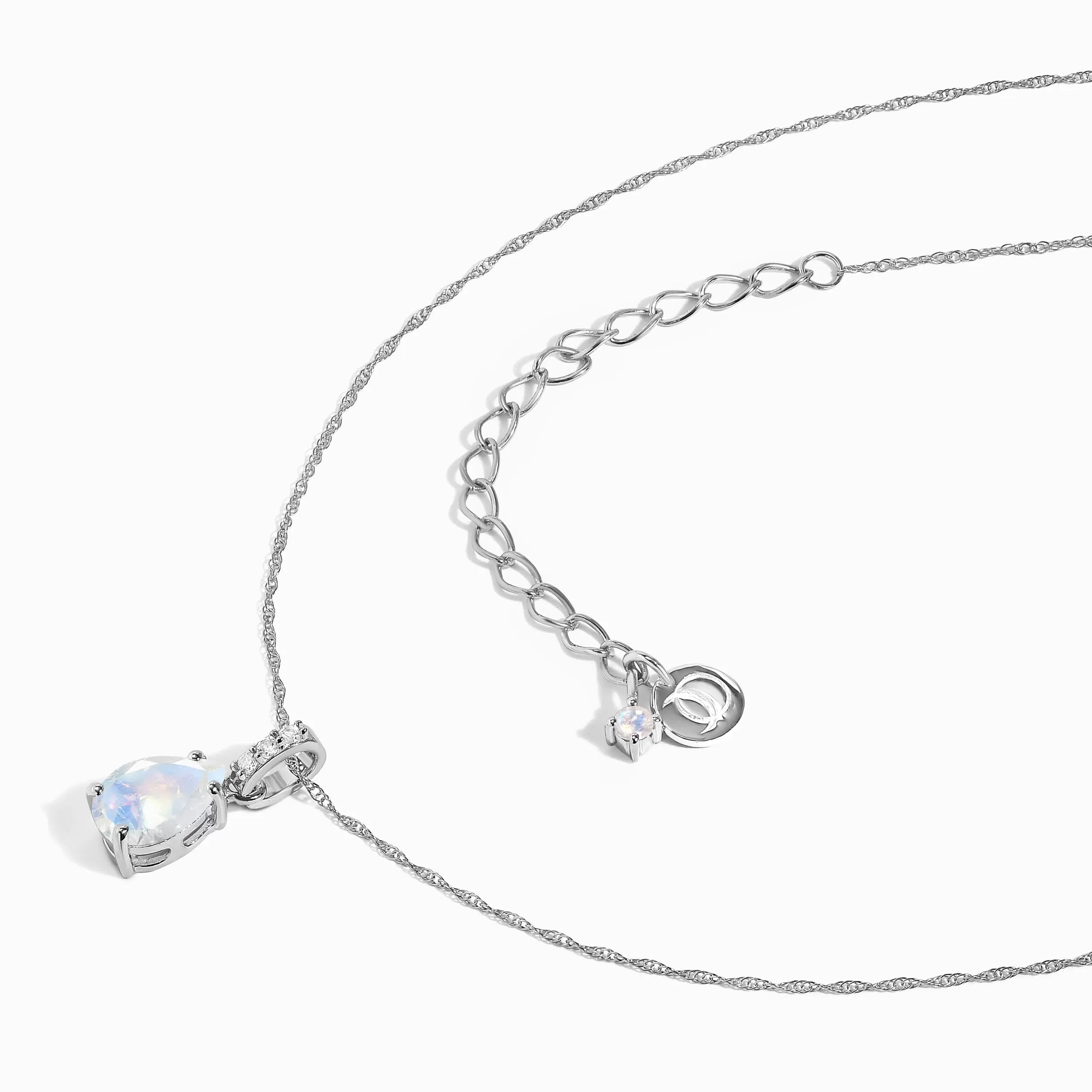 Moonstone Lab Diamond Necklace Sway - June Birthstone