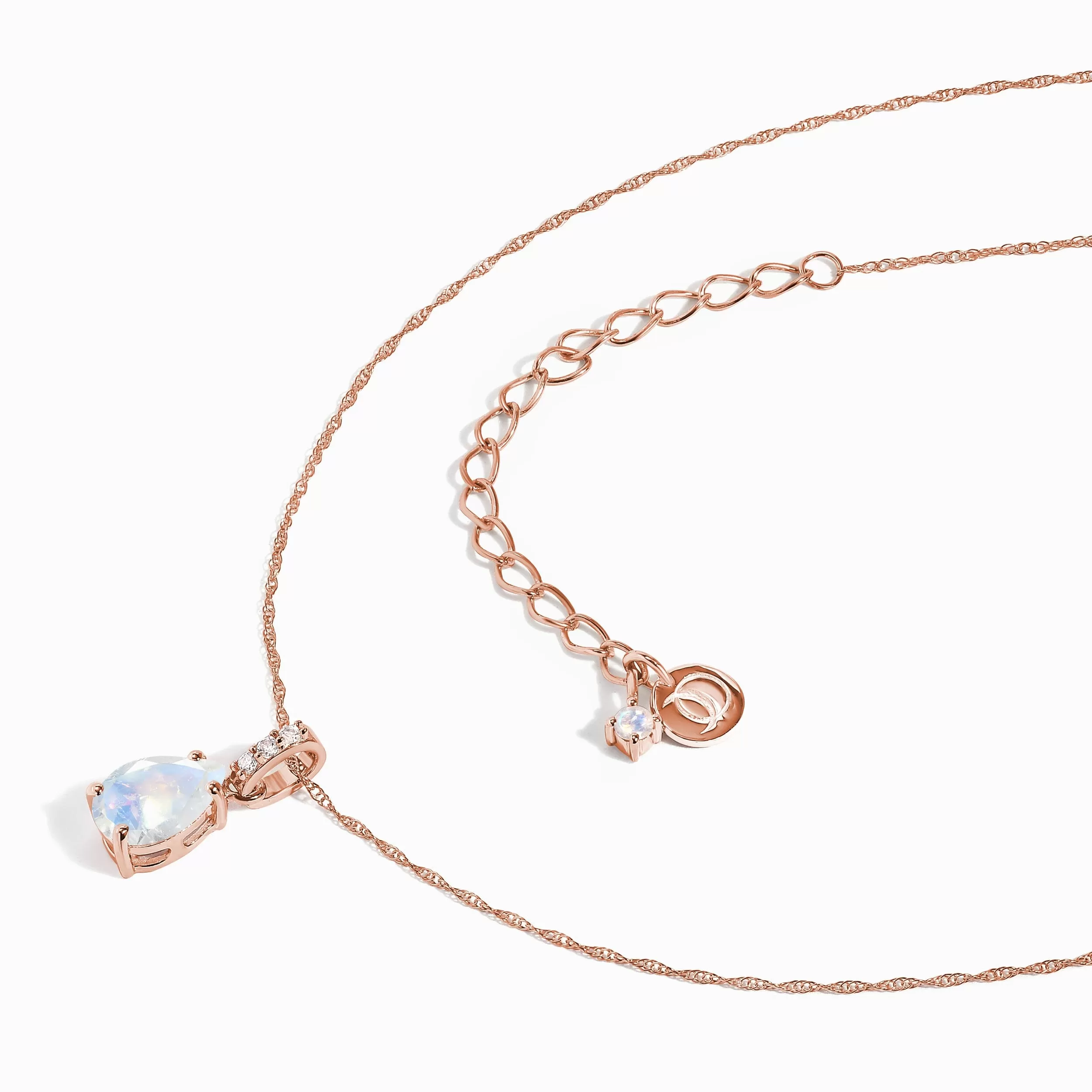 Moonstone Lab Diamond Necklace Sway - June Birthstone