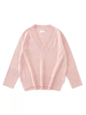 N.84 Cashmere Oversized V-neck in Rose