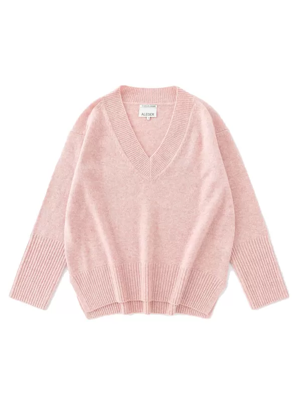 N.84 Cashmere Oversized V-neck in Rose