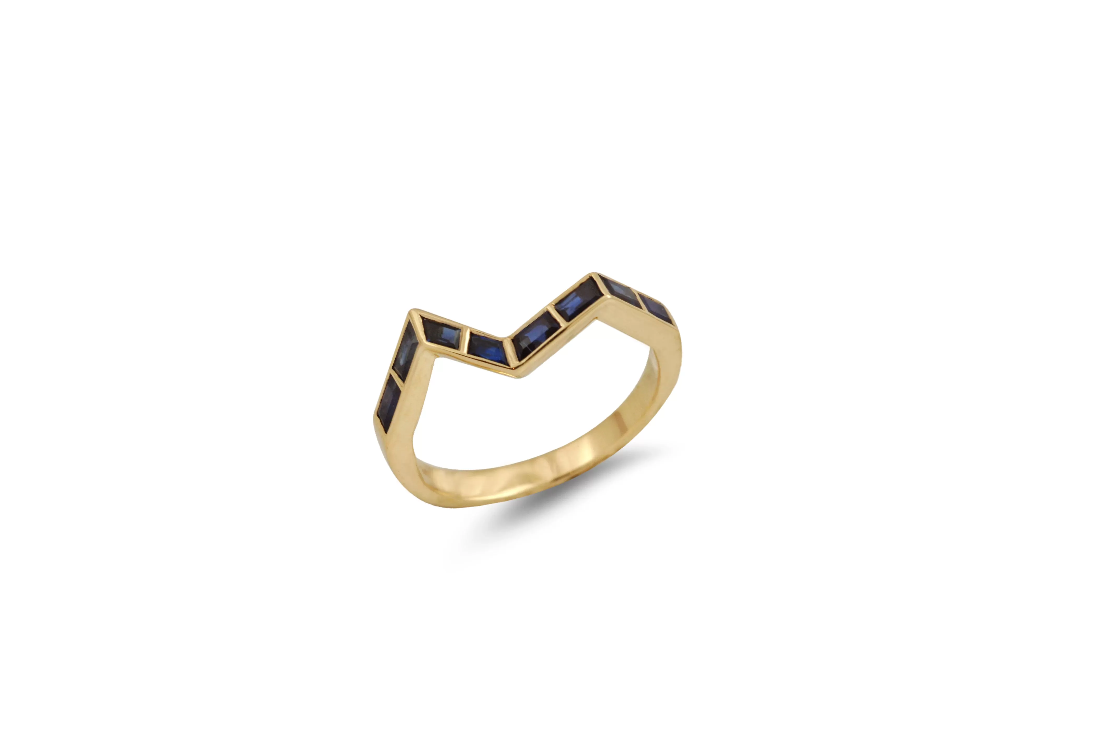 Origami Ziggy Step Blue Sapphire Ring