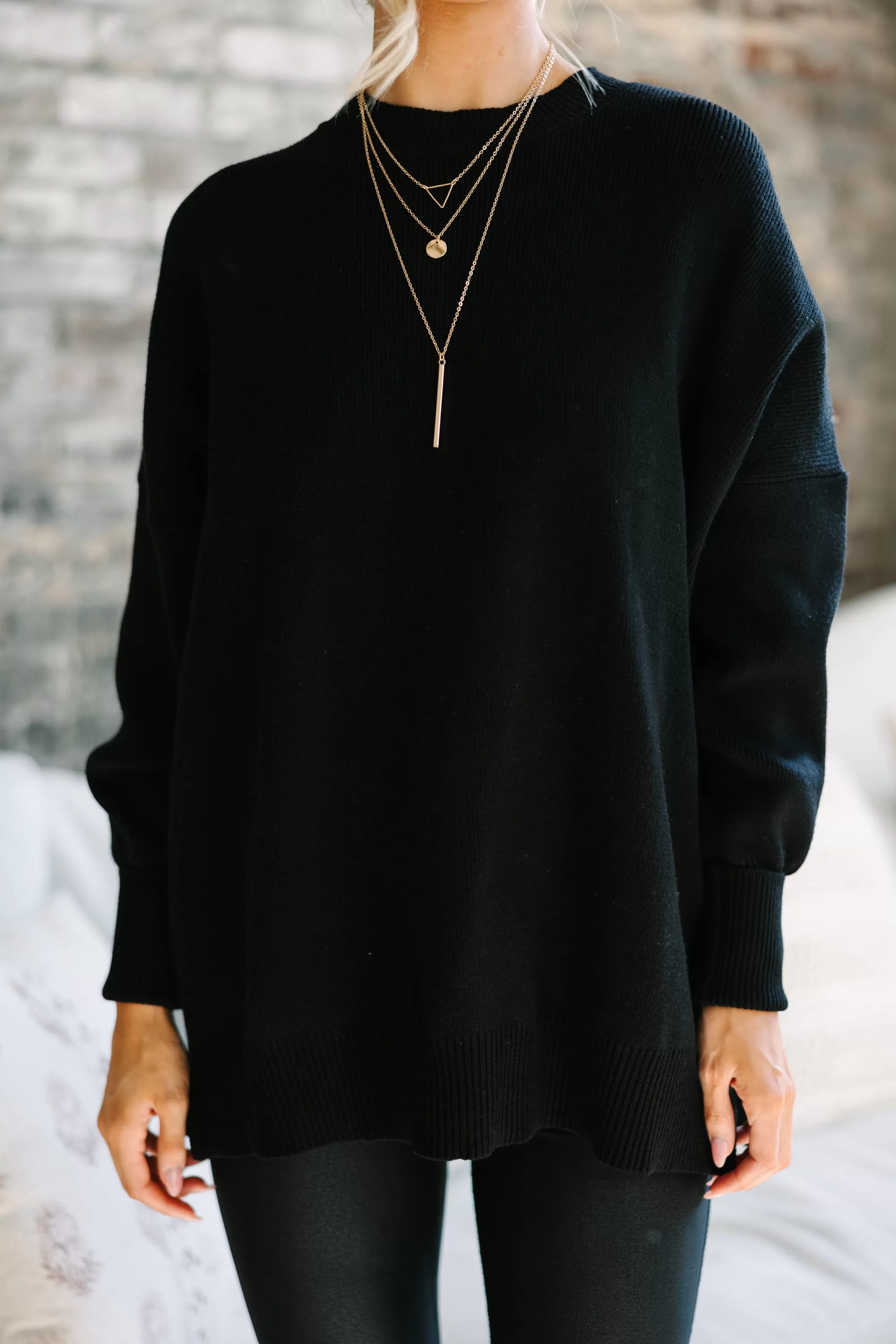 Perfectly You Black Mock Neck Sweater