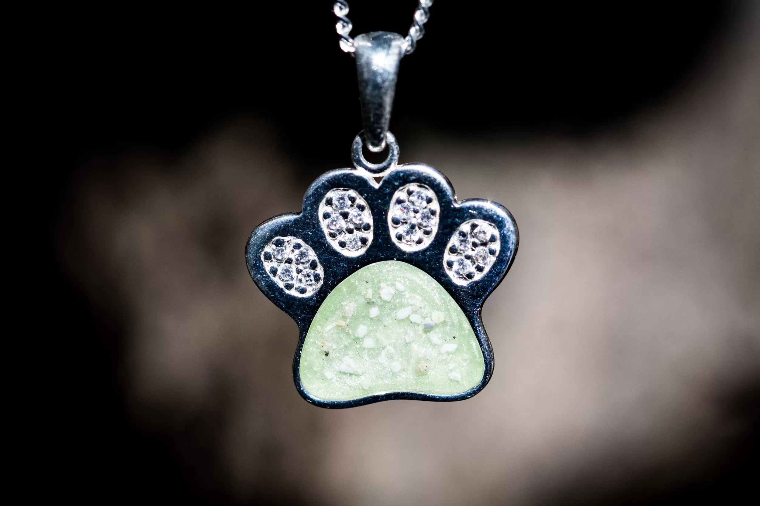 Petite Pawprint Mica Pendant - Engravable