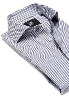 Pilot (BC) Shirt - Grey and White Check Cotton