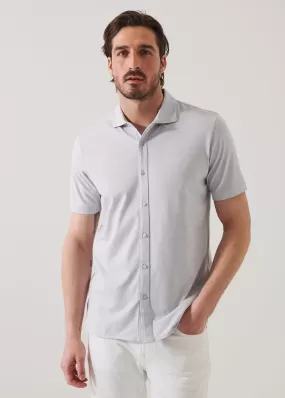 PIMA COTTON STRETCH BUTTON FRONT SHIRT