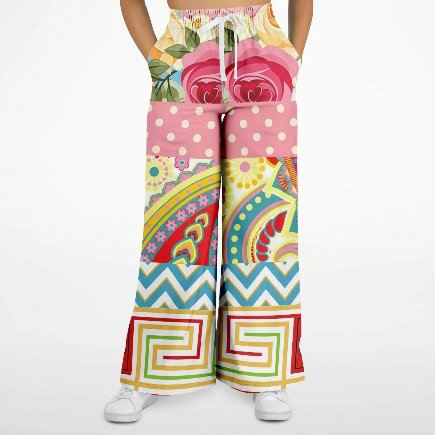 Pink Paisley Park Eco-Poly Stretchy Phat Bellbottoms