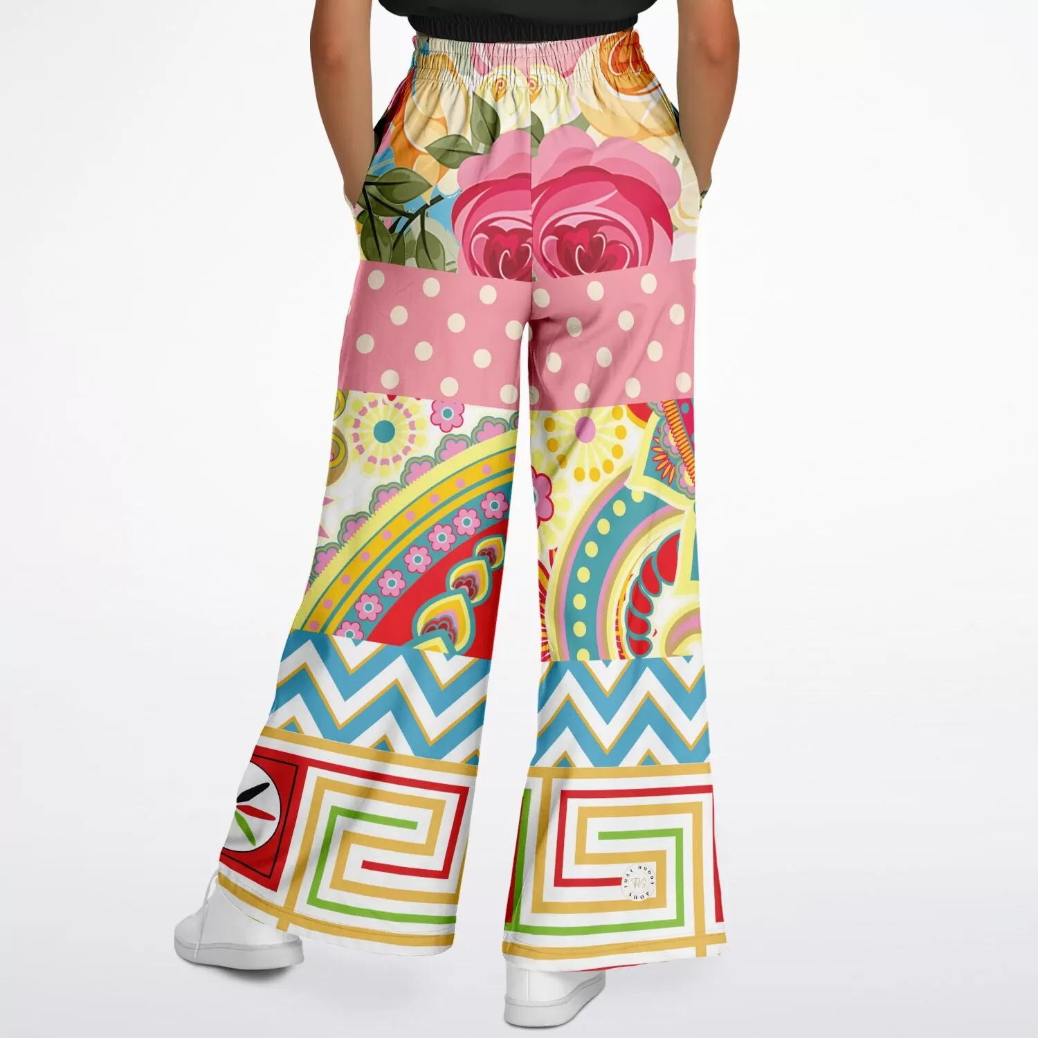 Pink Paisley Park Eco-Poly Stretchy Phat Bellbottoms