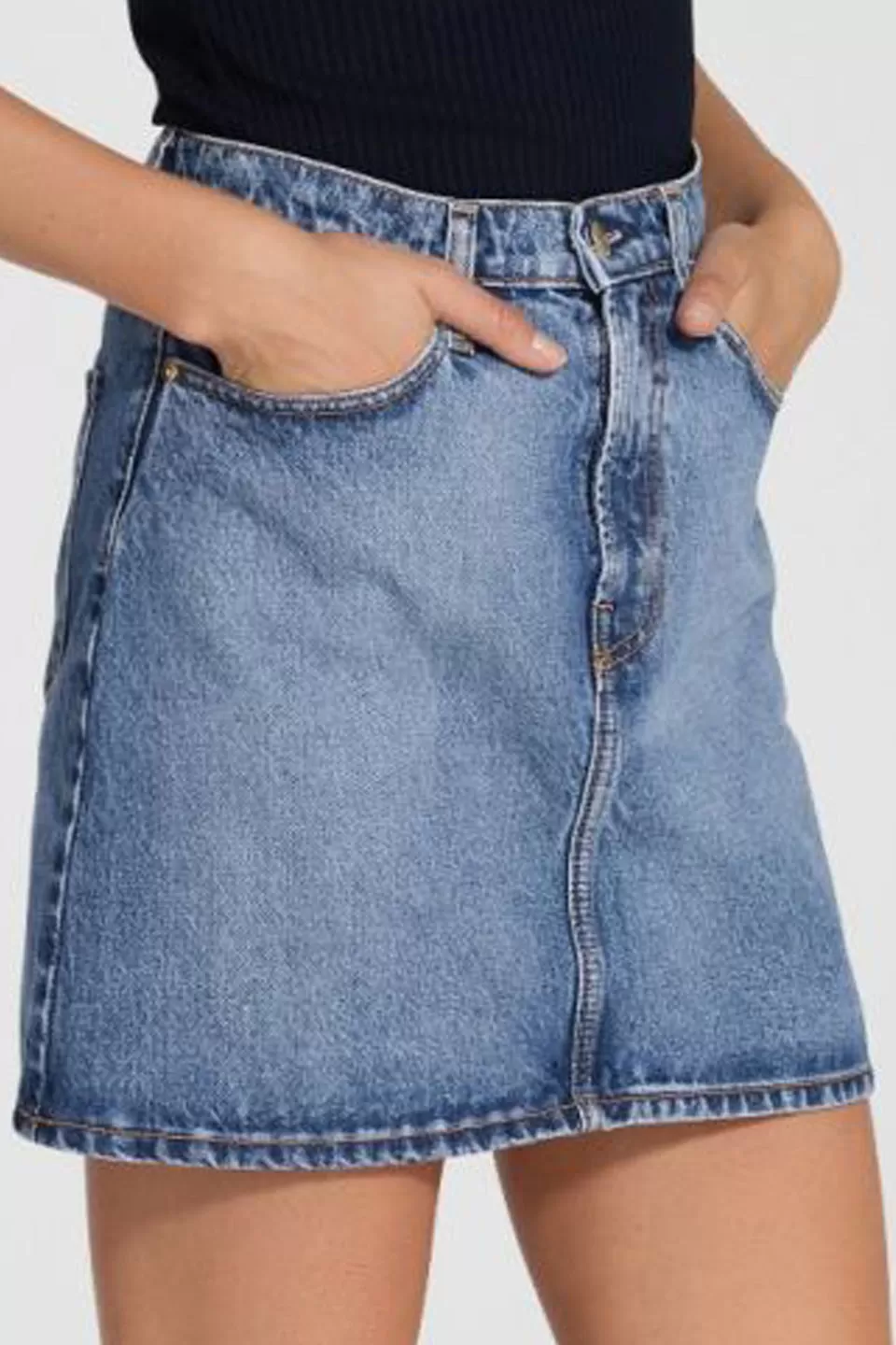 Piper Aline Mid Blue Denim Skirt