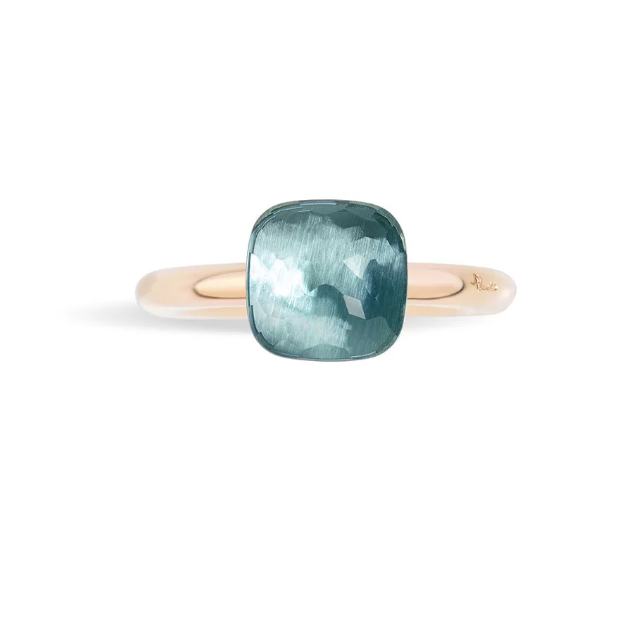 Pomellato - Nudo Petit - Ring with Blue Topaz, 18k Rose and White Gold