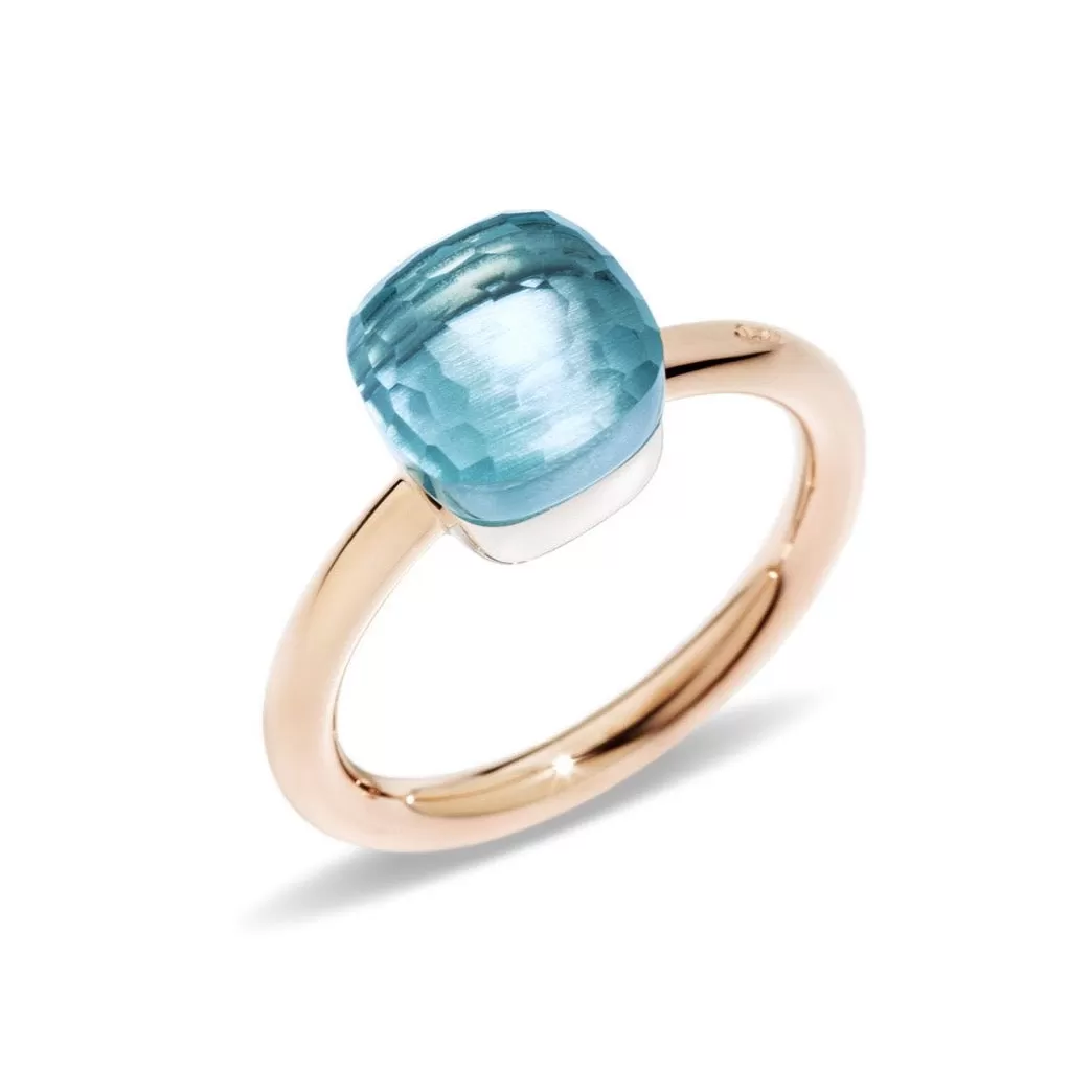 Pomellato - Nudo Petit - Ring with Blue Topaz, 18k Rose and White Gold