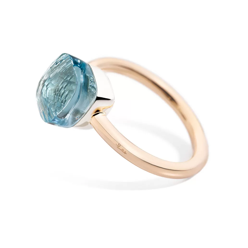 Pomellato - Nudo Petit - Ring with Blue Topaz, 18k Rose and White Gold