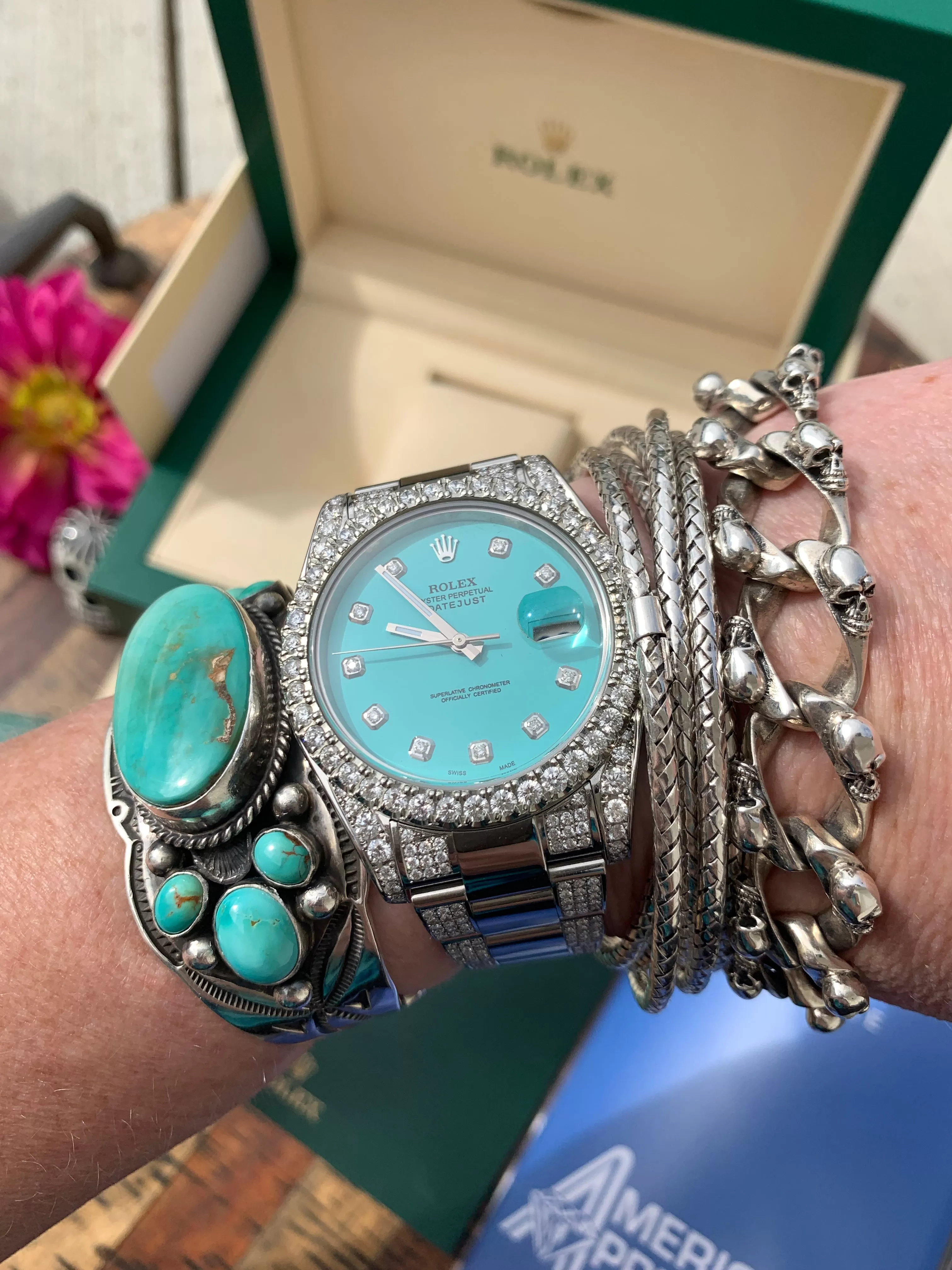 "The Big Daddy" Refurbished/Pre-Owned Custom "Turquoise" Rolex Watch