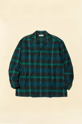 Radiall Boulevard L/S Open Collared Shirt - Bottle Green