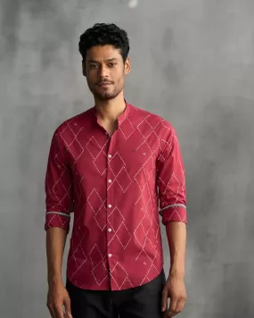 Red colour nawab cotton Shirt