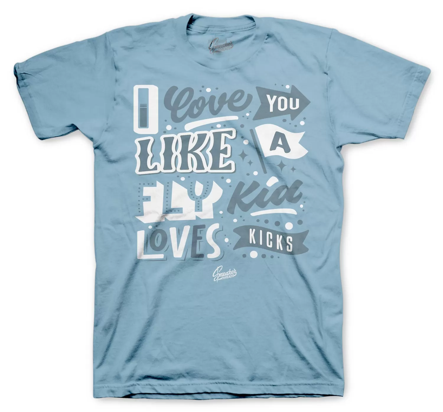 Retro 5 Bluebird Shirt - Love Kicks - Light Blue