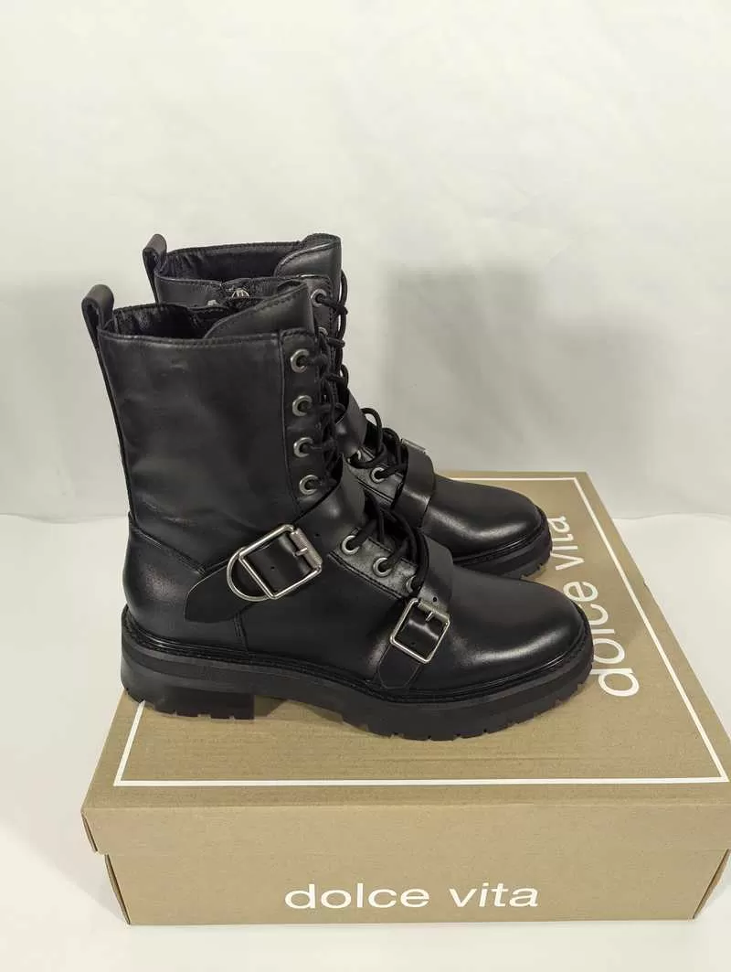 RONSON BOOTS BLACK LEATHER - re:vita