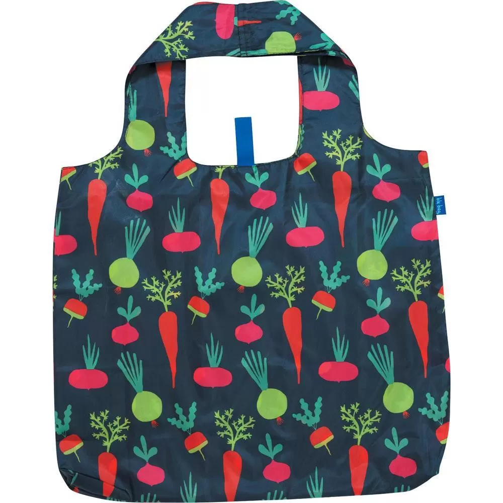 Root Veggies Blue Blu Reusable Shopping Bag - Machine Washable