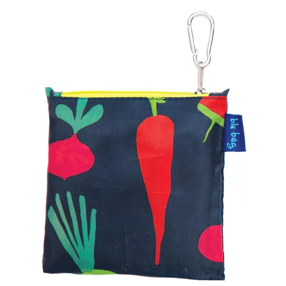 Root Veggies Blue Blu Reusable Shopping Bag - Machine Washable