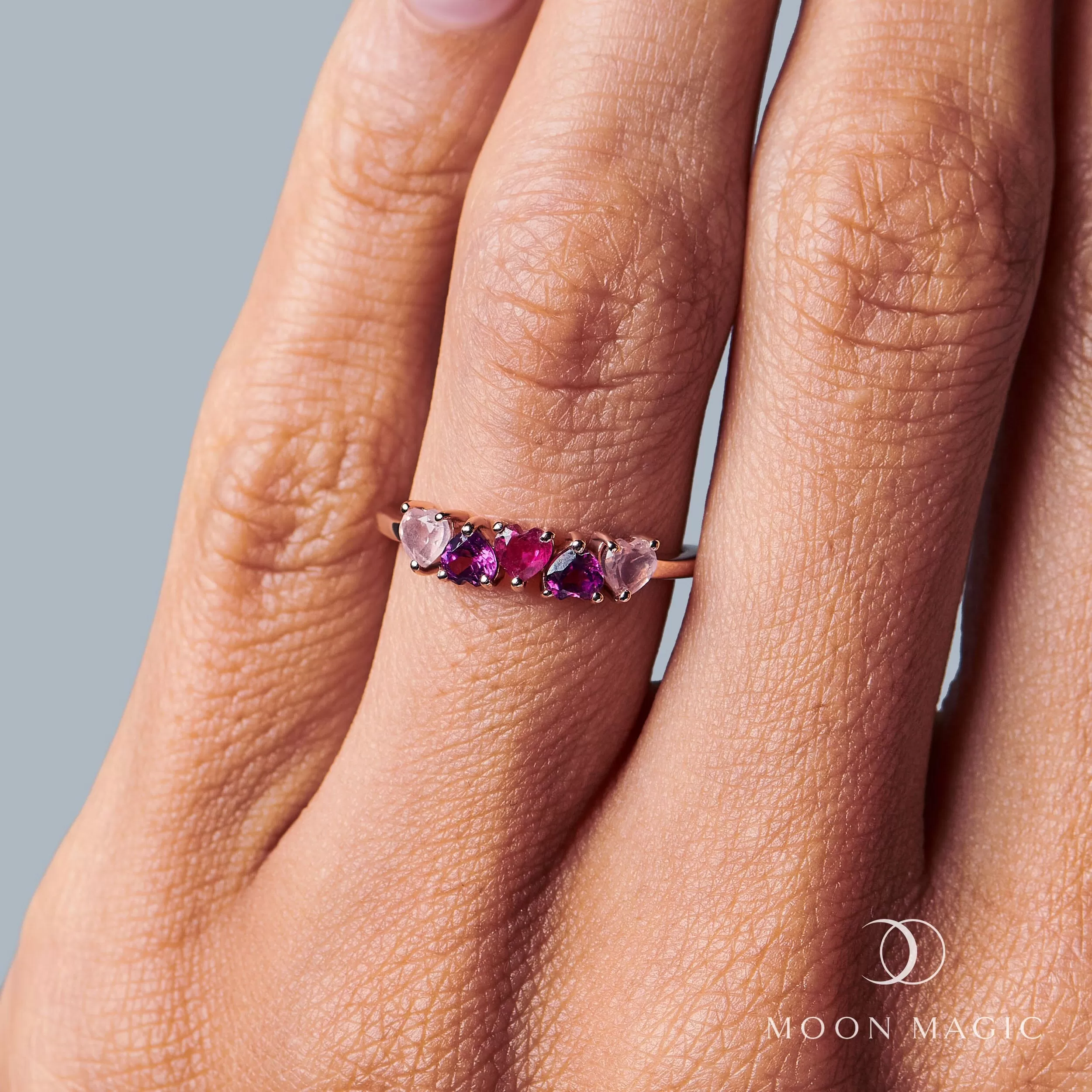 Rose Quartz Rhodolite Ring - Crush On You