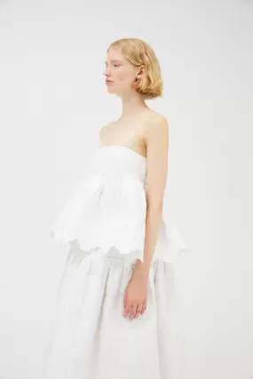 ROSIE | SKIRT QUILTED COTTON WHITE