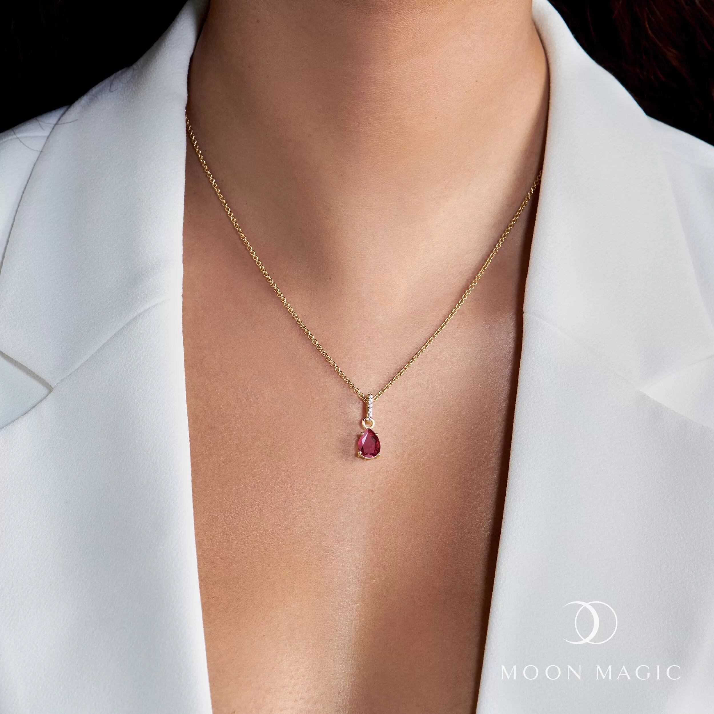 Ruby Necklace Sway - July Birthstone