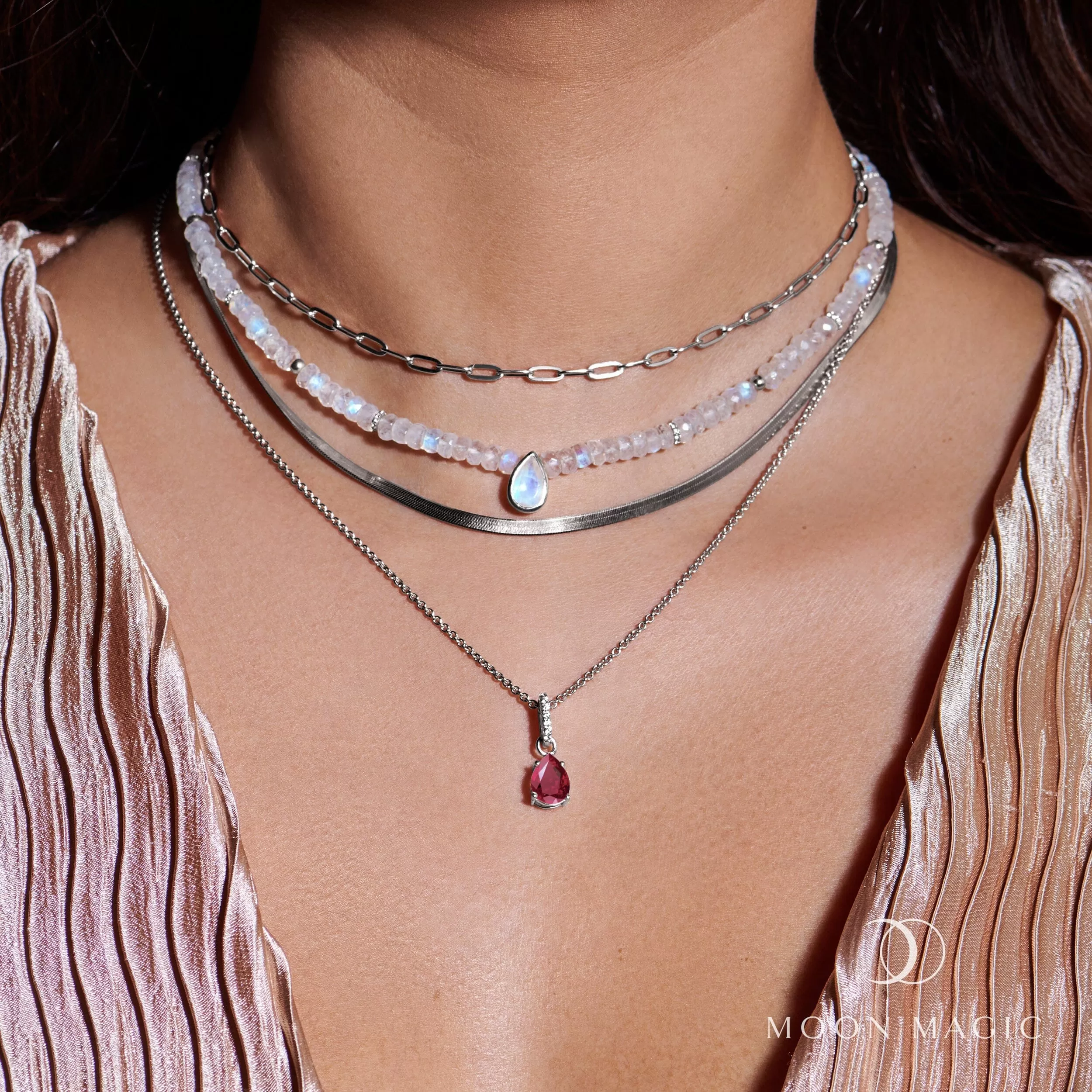 Ruby Necklace Sway - July Birthstone