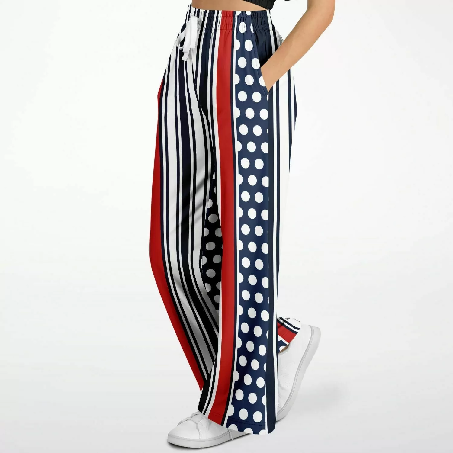 Sail Away Blue Polka Dot Stetchy Phat Bellbottoms