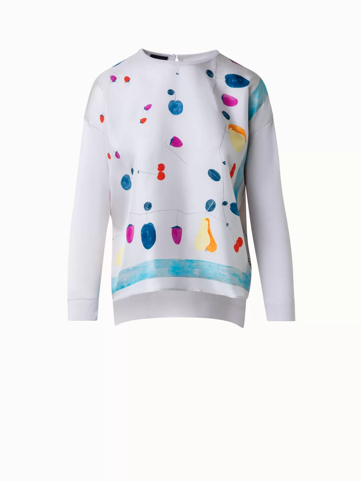 Seidenpullover mit Fruits Druck