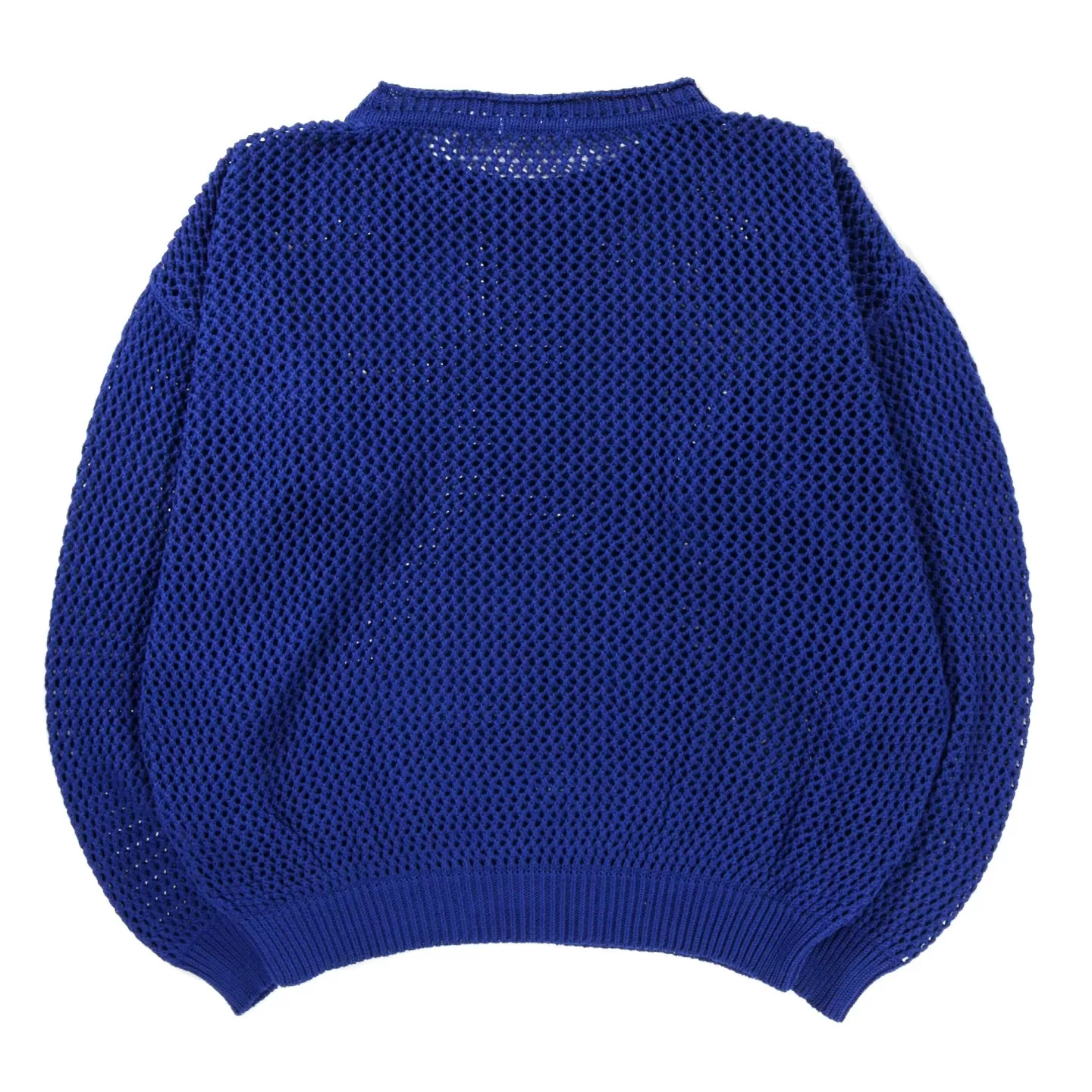 S.K. MANOR HILL OPEN KNIT SWEATER ROYAL BLUE COTTON