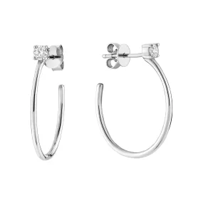 Solitaire Hoop Stud Earring