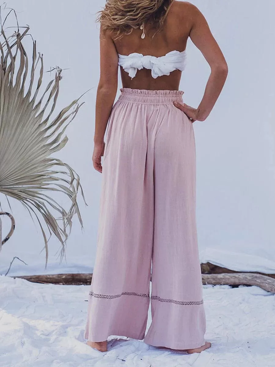 Stylish Women's Linen Blend Wide Leg Pants for Summer Comfort