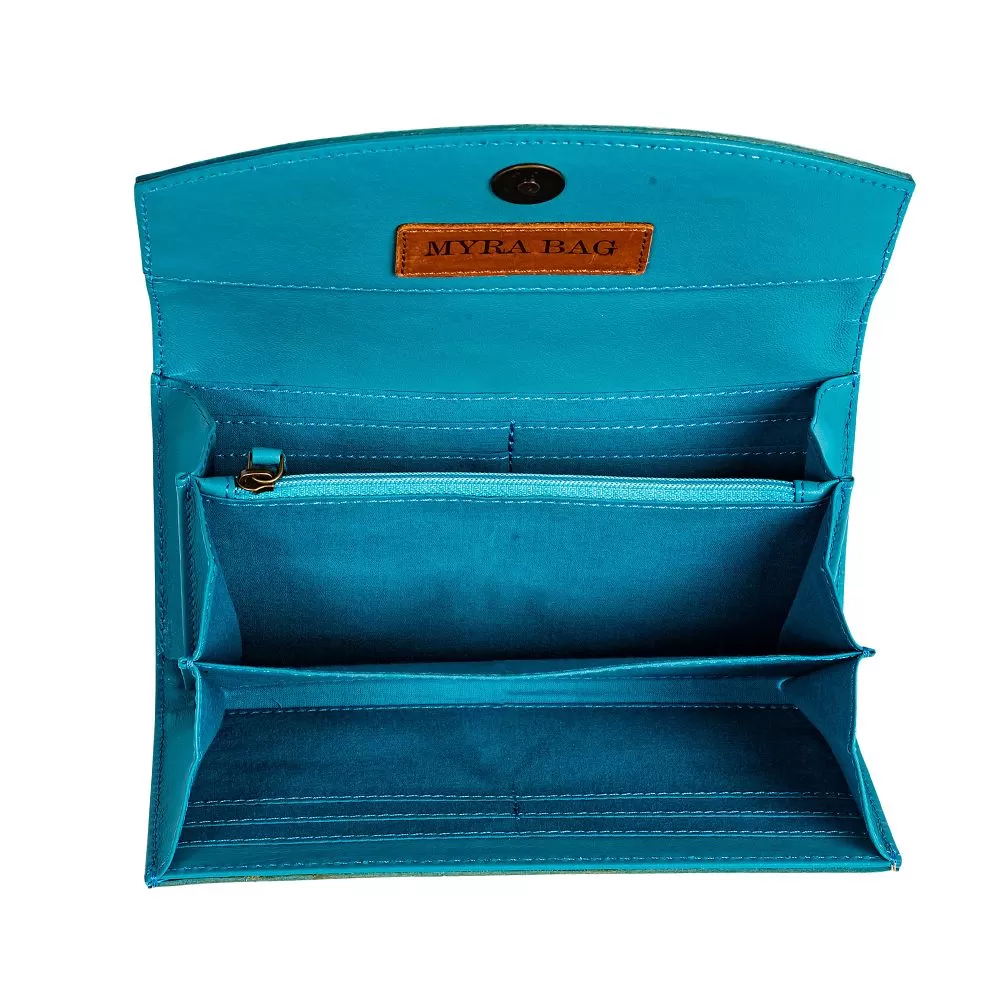 Tambrina Hand-Tooled Wallet in Turquoise