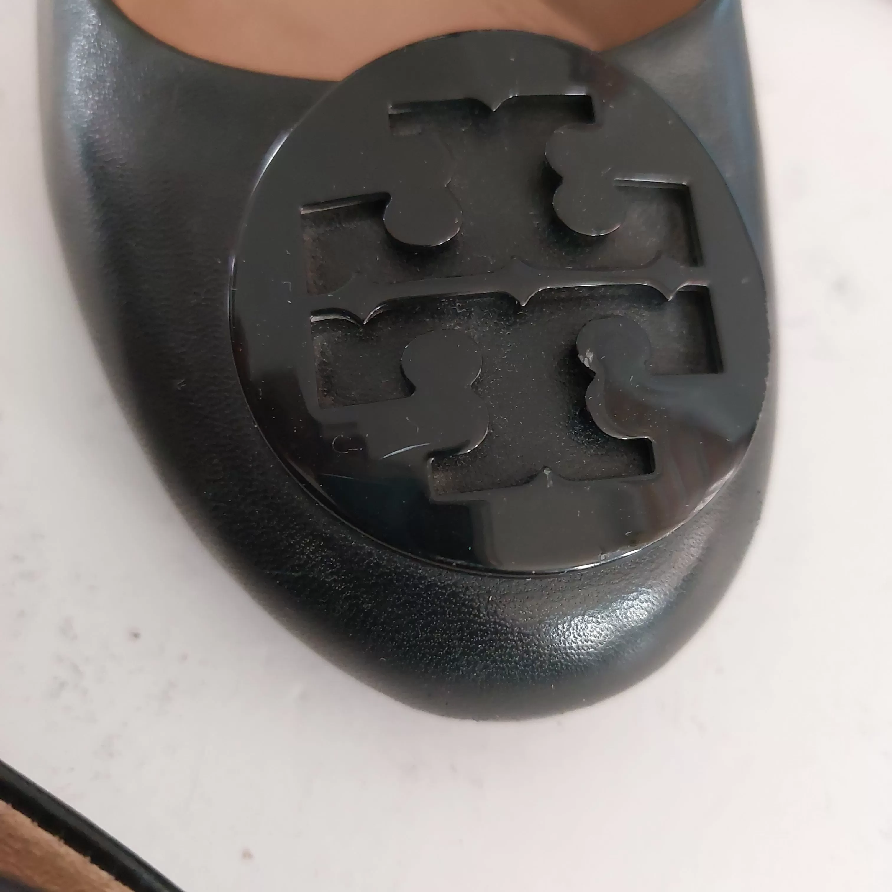 Tory Burch Black Leather Mestico Block Heels | Pre Loved |