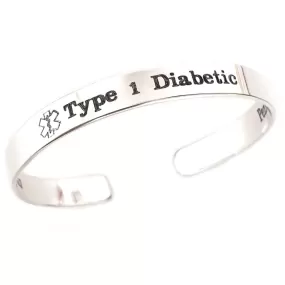 Type 1 Diabetic Bracelet - Custom Med Alert Jewelry