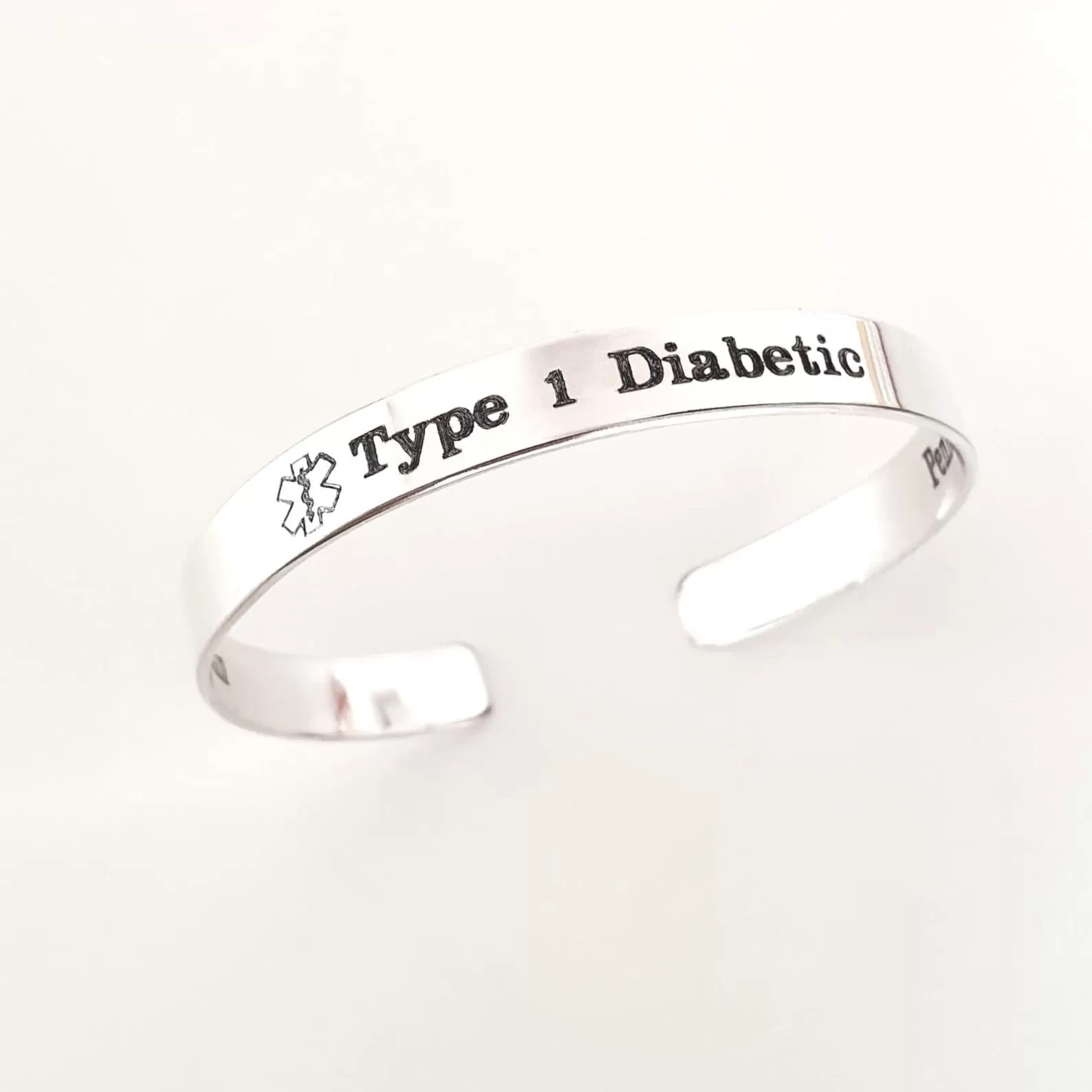 Type 1 Diabetic Bracelet - Custom Med Alert Jewelry