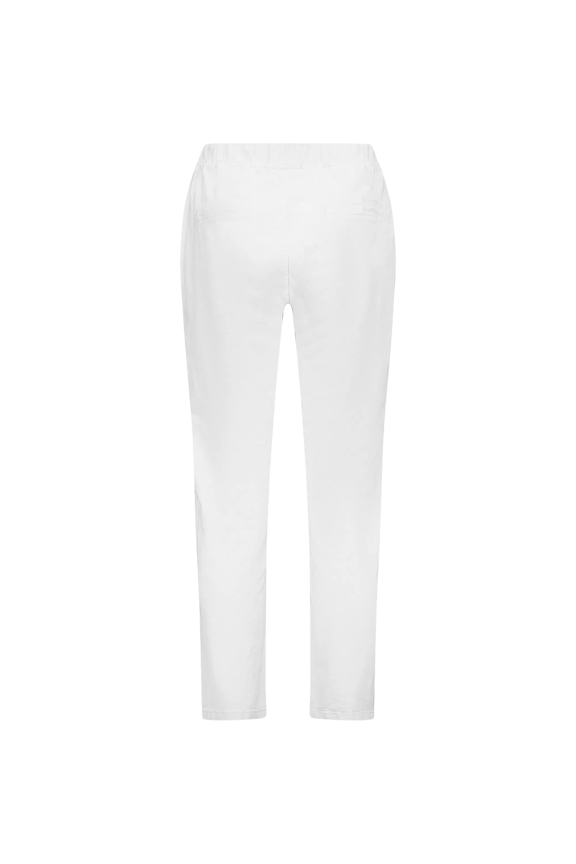 Vassalli Ankle Grazer Slim Leg Elastic Waist Pant - White