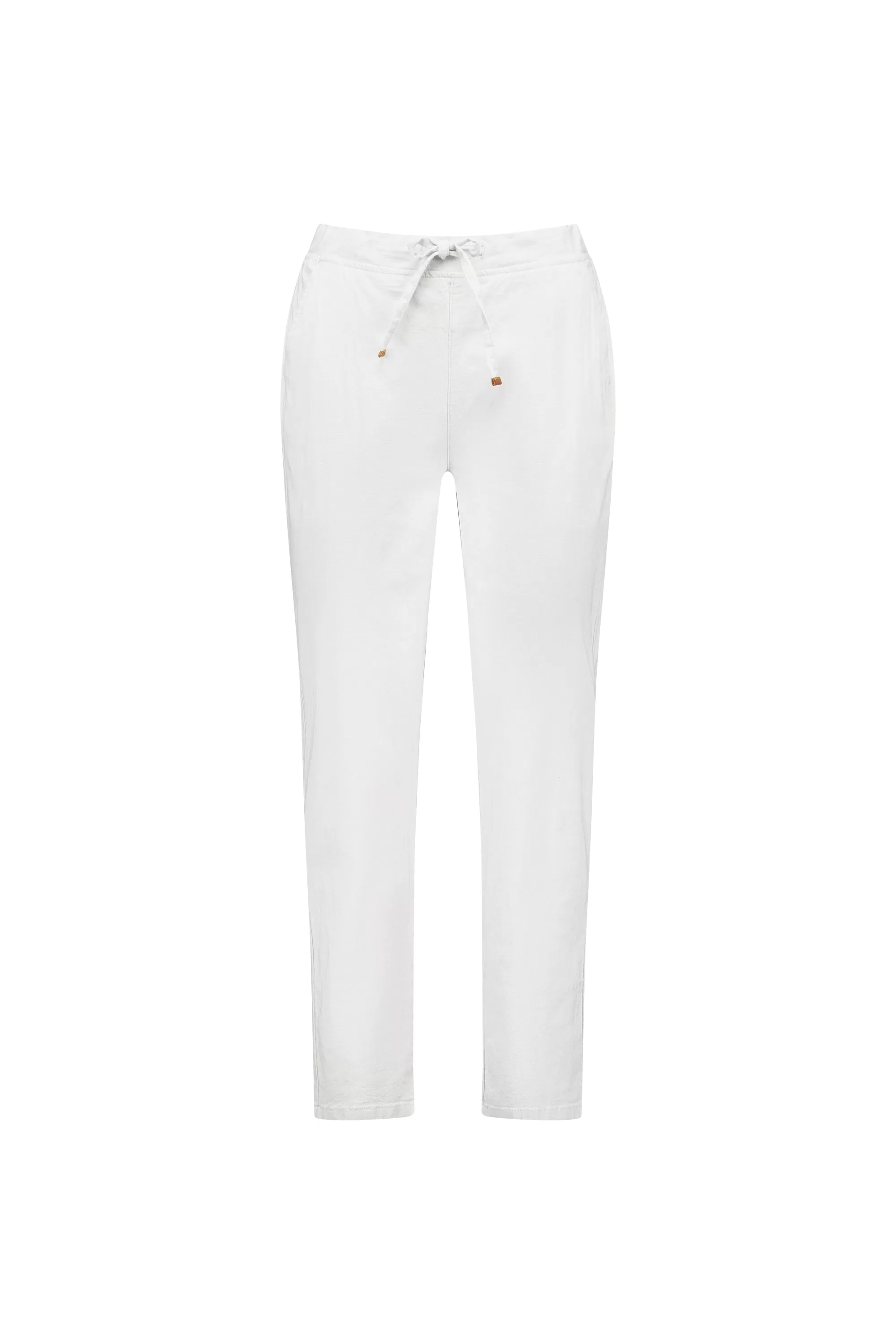 Vassalli Ankle Grazer Slim Leg Elastic Waist Pant - White