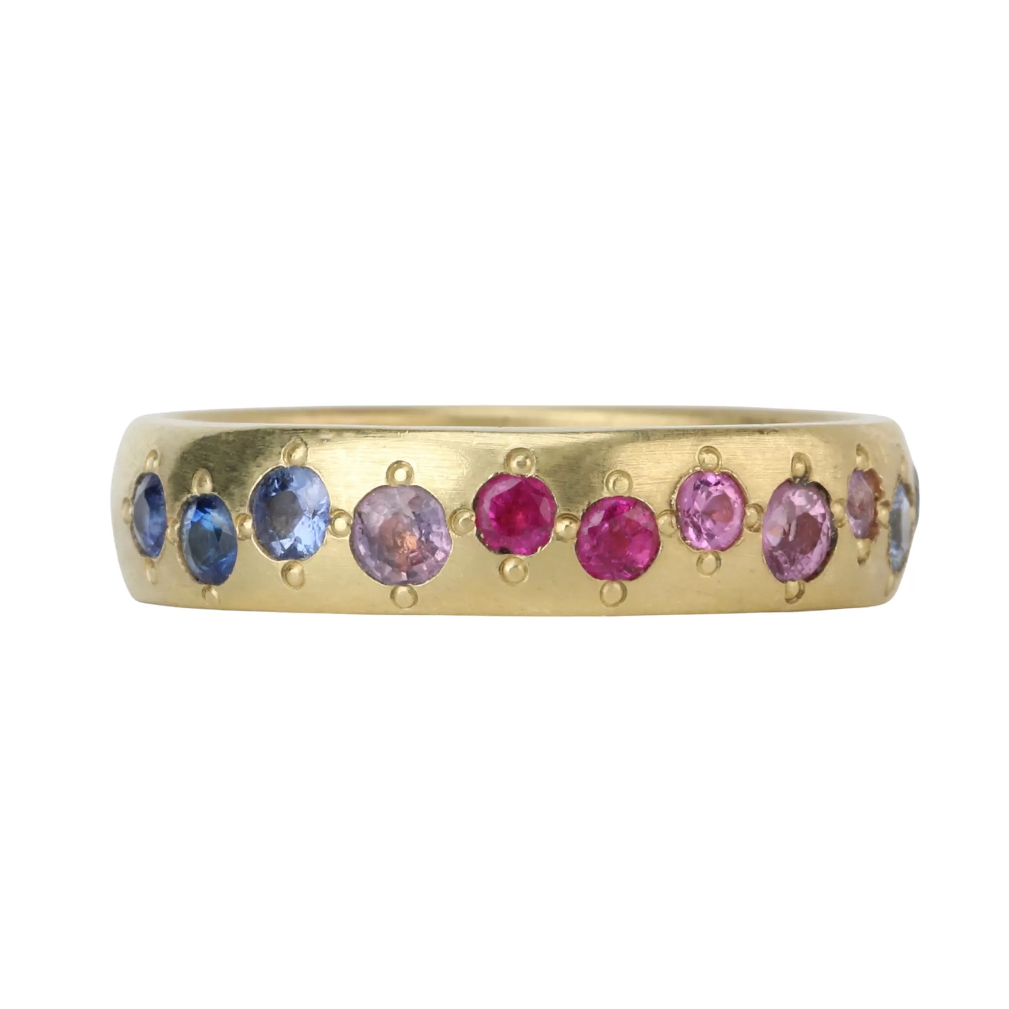 Wide Band with Multi-Colored Sapphires