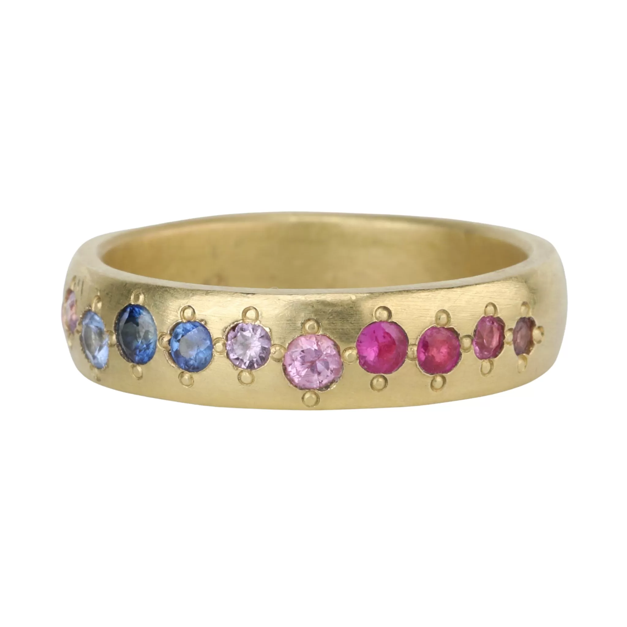 Wide Band with Multi-Colored Sapphires