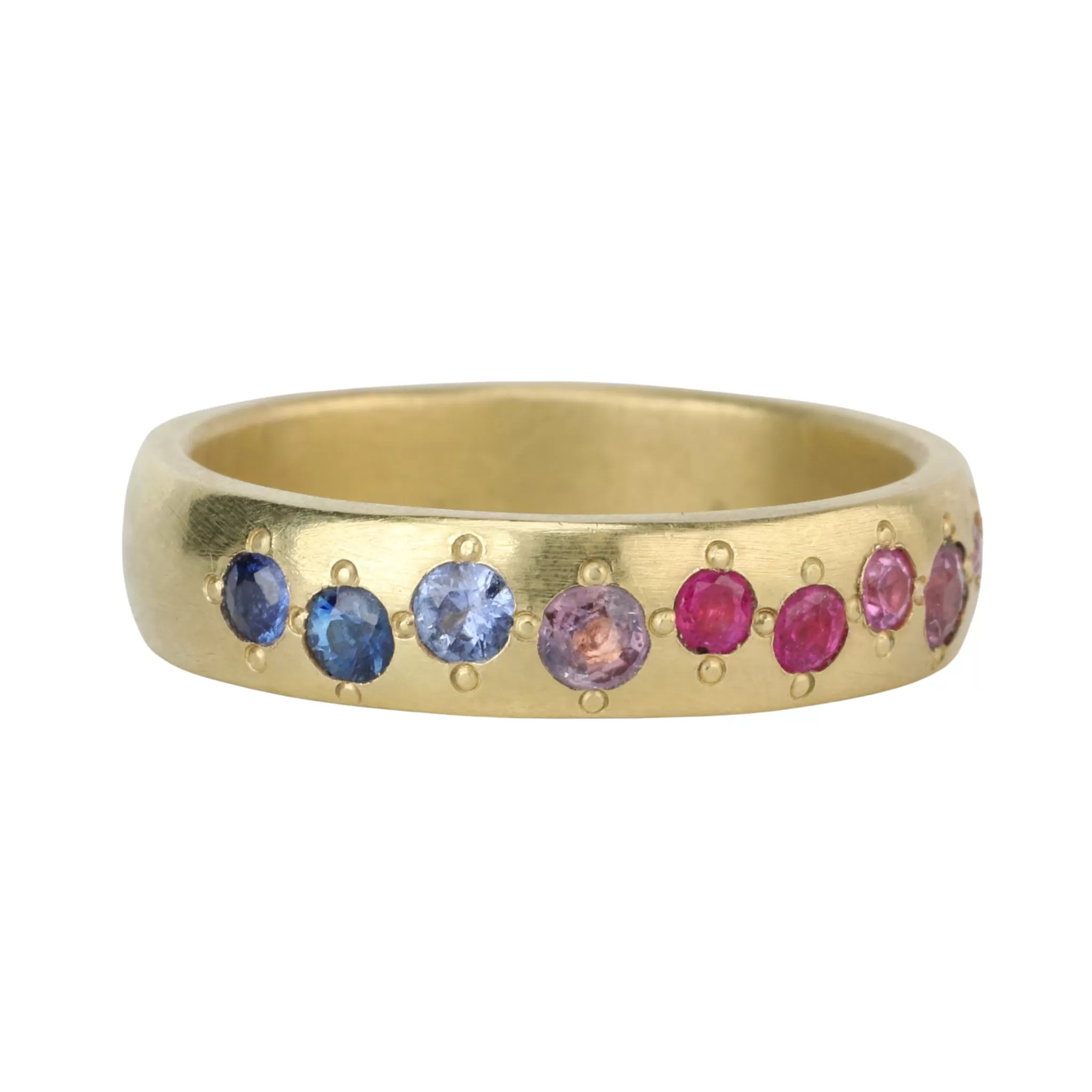 Wide Band with Multi-Colored Sapphires