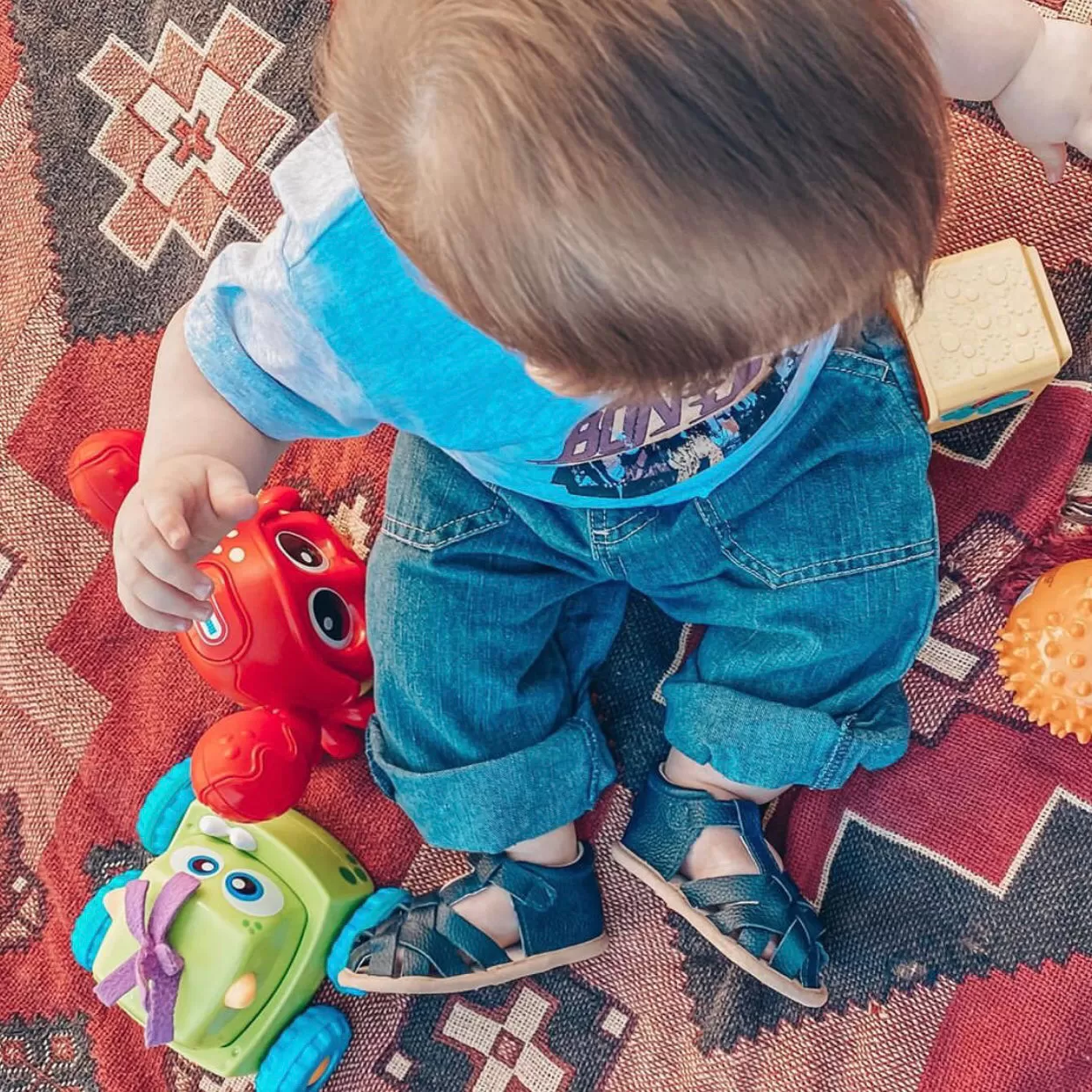 Zodiac Blue Leather Baby Sandal