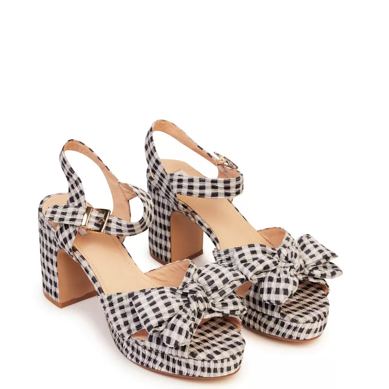 Zsa Zsa Sandal | Black/White Gingham